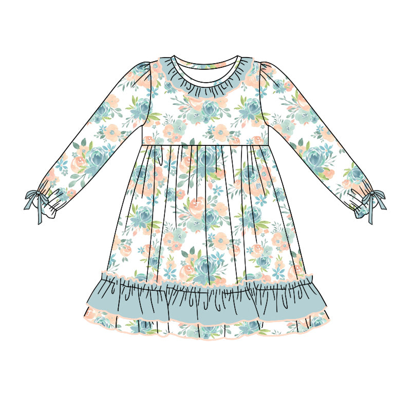 7.31 custom each style moq 5eta 4-6week Sibling Sister floral baby girls sets and dress and rompers match family design