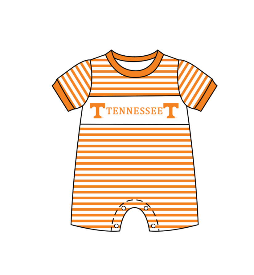 Custom moq 5 mix size milk silk summer teams Boys Short Sleeve Top Orange Striped Shorts Set With Matching Romper Girls Flutter Sleeve Polka Dot Dress Romper