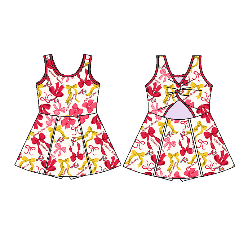 Custom moq 5 mix sizes summer teams baby girls clothes team red short sleeve skirts shorts sets dress 1 and dress 2 and dress 3 and dress 4-25.5.17
