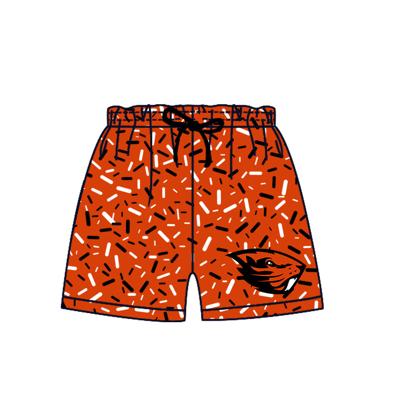 Custom summer teams baby girls clothes team red and orange hooded long sleeve tops and short sleeve top and dress and pants and shorts-25.6.3