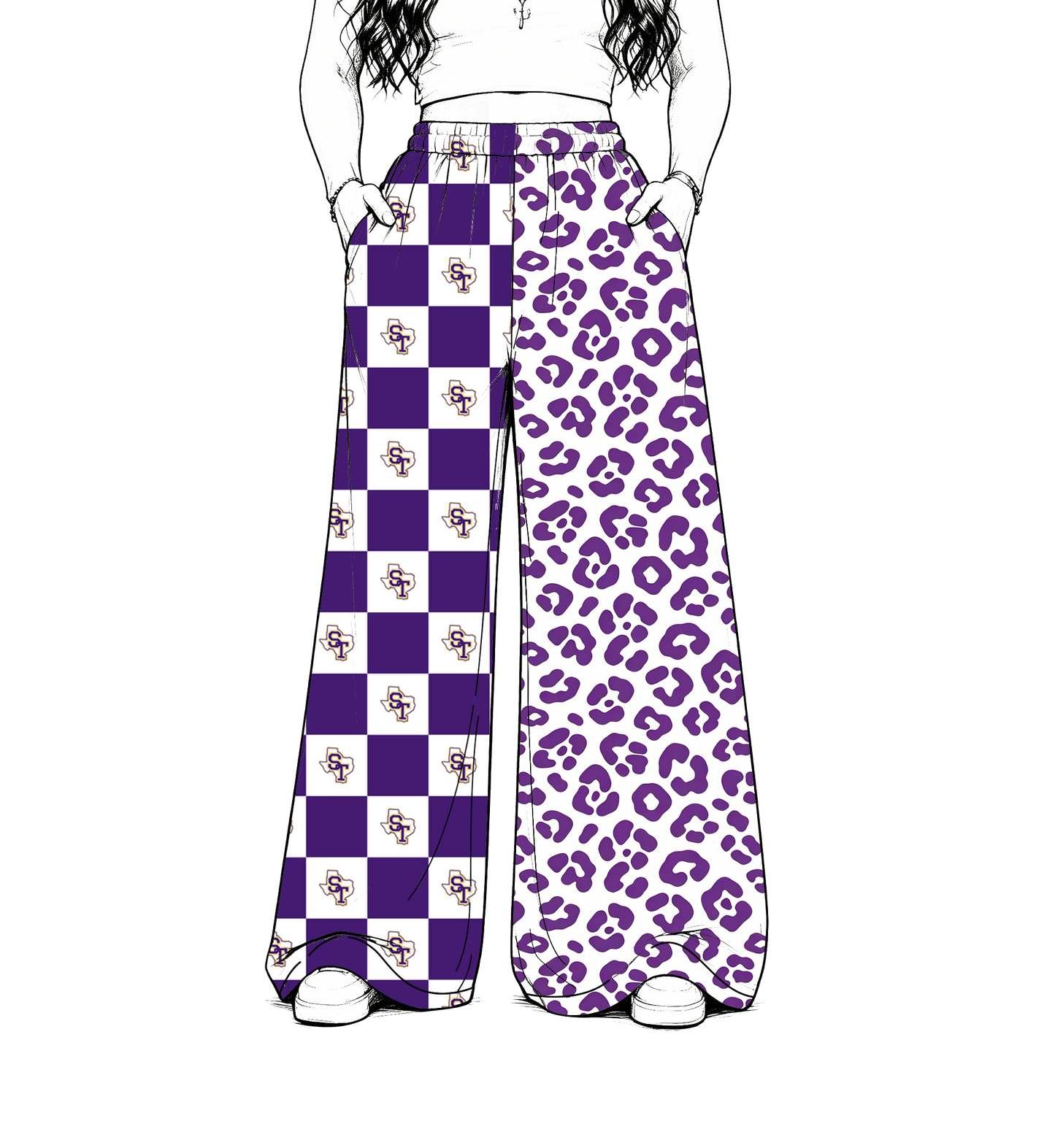 custom moq 5 mix size MSD072103 Baby Kids Leopard Checked Patchwork Long Pants Casual Bottom