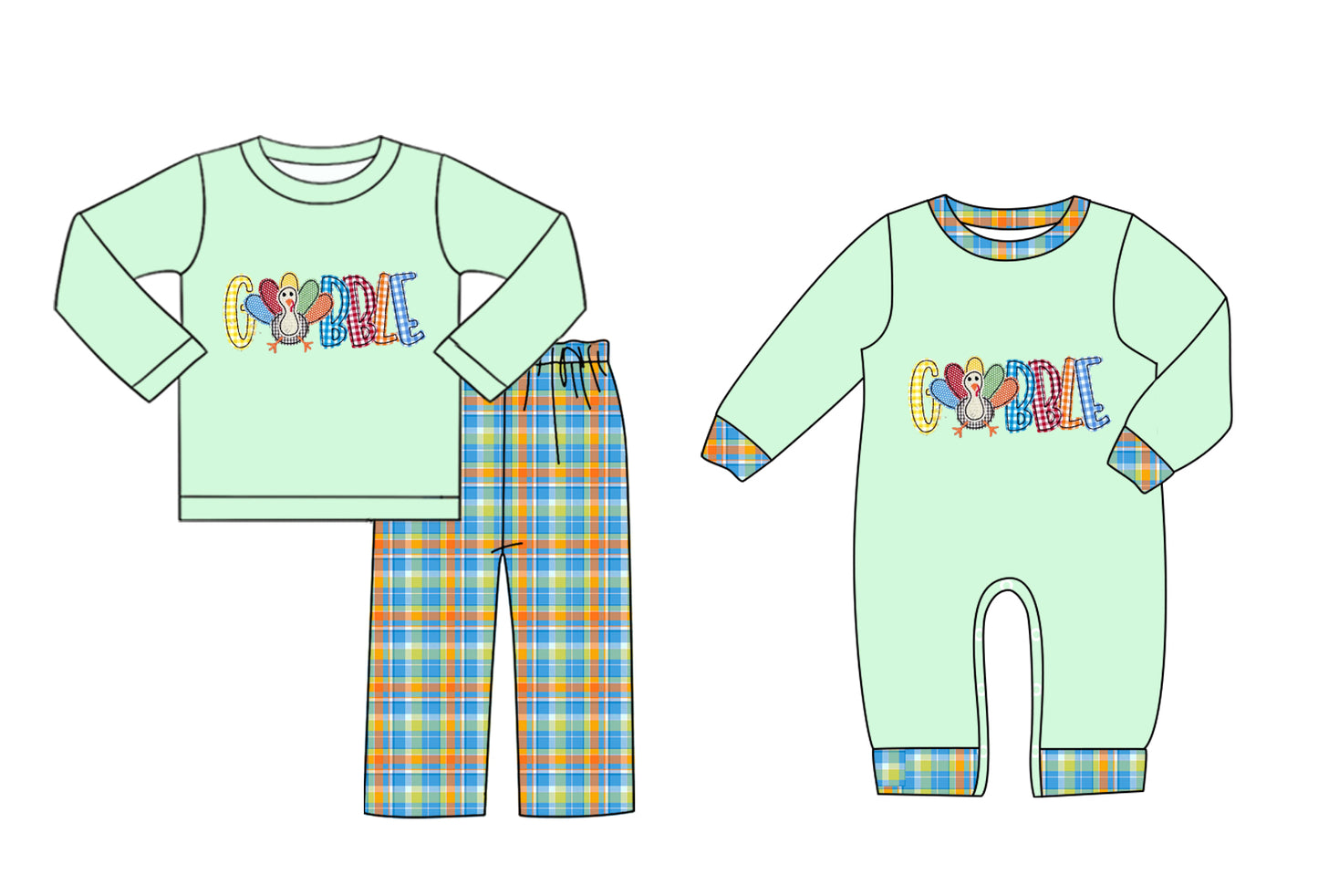 25.6.5 custom each style moq 5eta 4-6week Sibling Sisters turkey baby boy long sleeve pants sets and rompers match family design