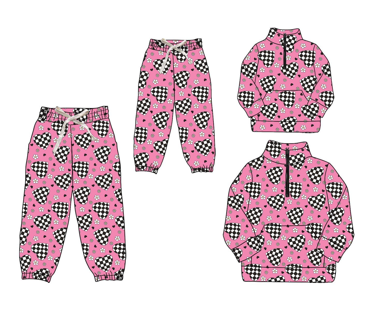 25.9.9 custom each style moq 5eta 4-6week Sibling Sister love baby long sleeve top and pant and adult top and adult pant match design