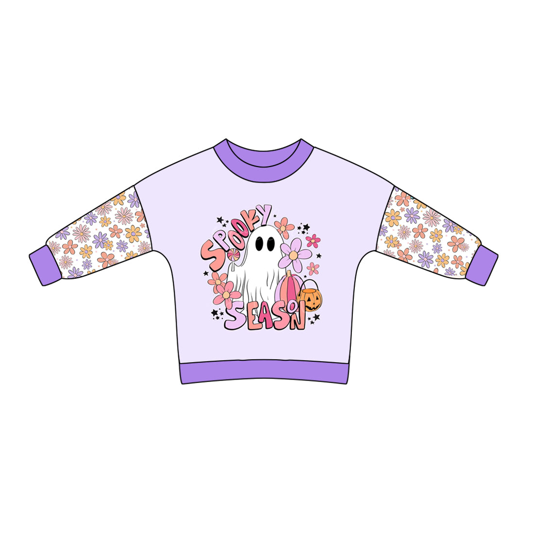 8.1 custom each style moq 5 eta 4-6week Sibling Sister baby boys clothes ghost purple long sleeve top and long sleeve romper match family design