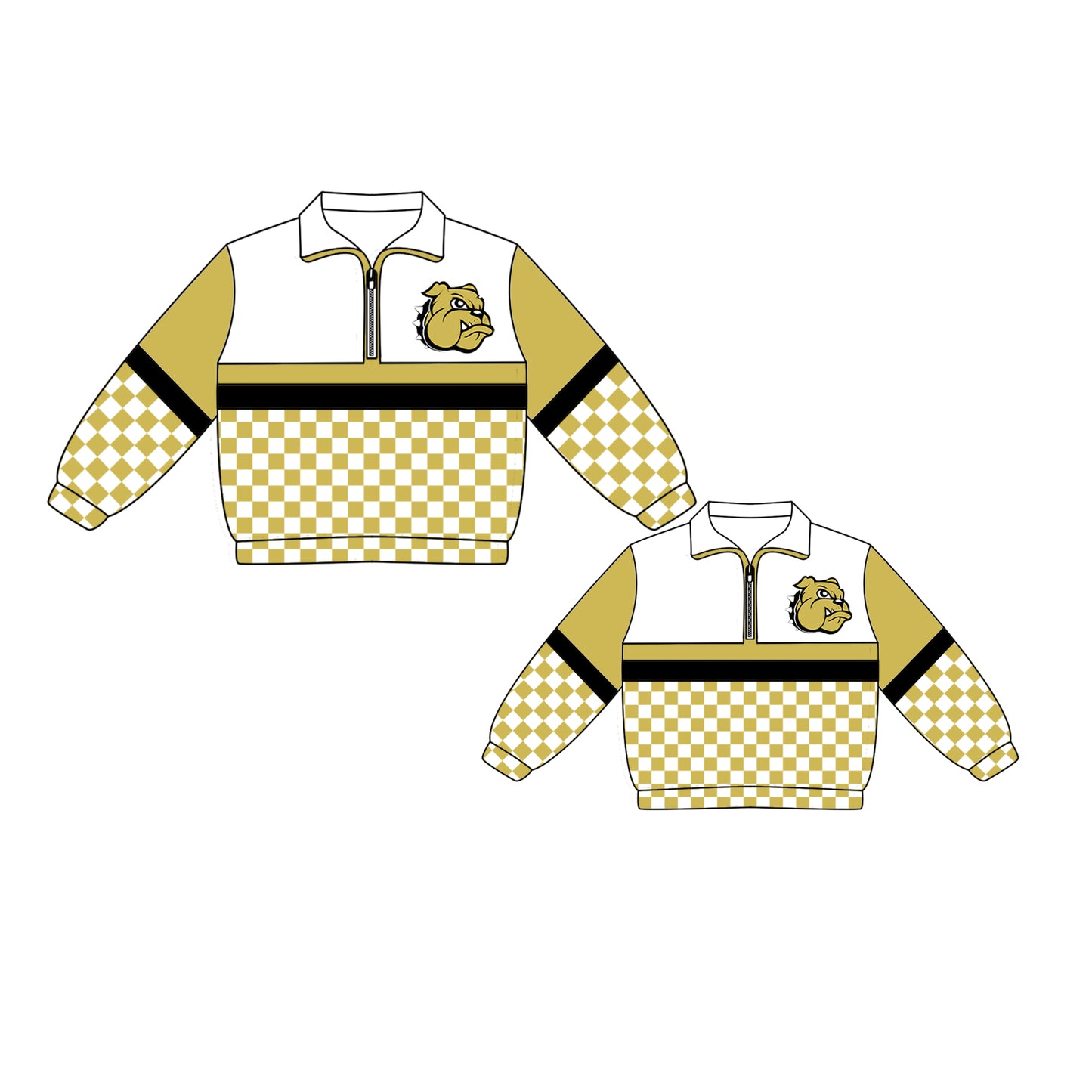 Custom moq 5 mix size milk silk summer teams Daddy and Me Checked Long Sleeve Team Pullover Tops