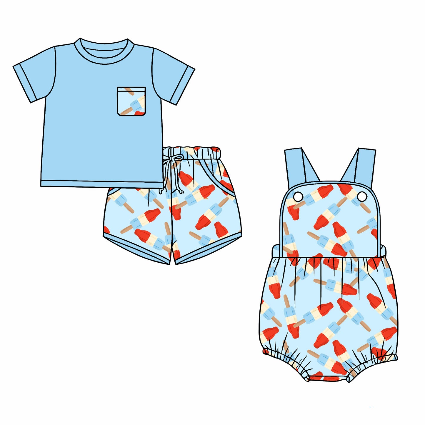 26.1.1 custom each style moq 5 eta 6-8week Sibling Sister baby boy short sleeve shorts sets and romper match design