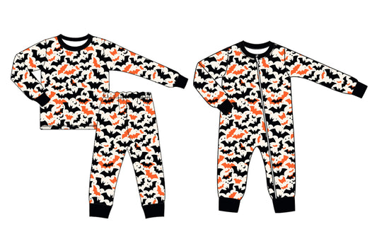 25.6.23 custom each style moq 5eta 4-6week Sibling Sisters bat baby boy long sleeve pants sets and rompers match family design