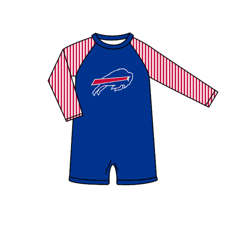Custom moq 5 mix size milk silk summer teams Blue baby girl boys clothes Two-Piece Swimsuit Set One Piece Swimsuits boy swim trunks