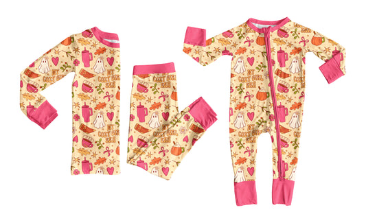 25.8.2 custom each style moq 5eta 4-6week Sibling Sister ghost bow baby girl long sleeve pants sets and rompers match family design