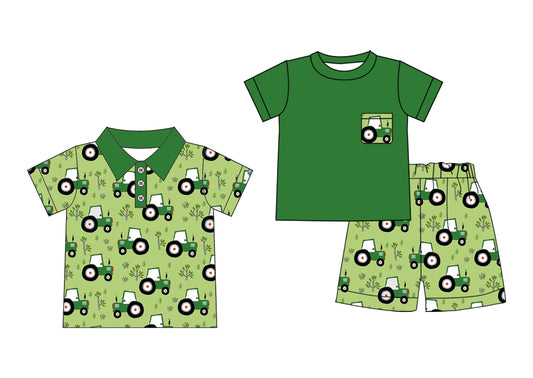 3.31 custom each style moq 5eta 4-6week Sibling Sister green baby boy sets and boy top match family design