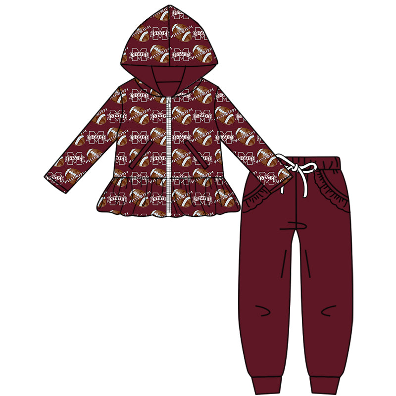 Custom moq 5 mix size milk silk summer teams baby girls clothes brick red hooded long sleeve pants sets and boy sets and dress and pant-25.8.20