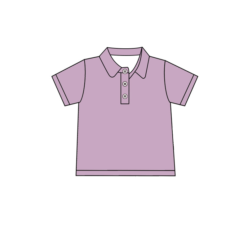 Custom moq 5 boys Blank Cotton short-sleeved polo shirt Mauve Short-Sleeve Polo Shirt