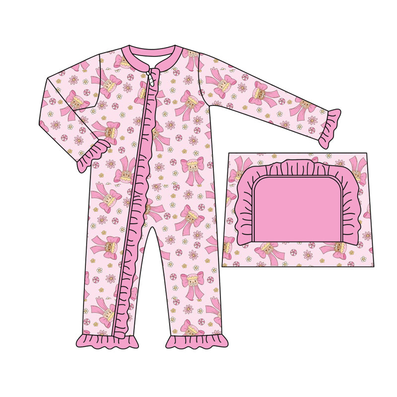 7.25 custom each style moq 5eta 4-6week Sibling Sister bow pink baby girls sets and dress and rompers match family design