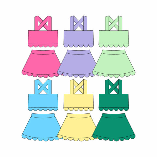 3.4 Custom moq 5 mix size Sibling Solid Color Baby Girls Yoga Set Sleeveless Top And Short Skirt Outfit for Toddlers Girls