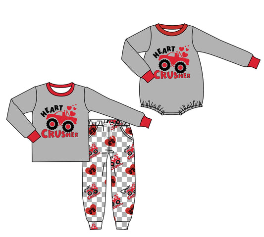 25.9.5 custom each style moq 5eta 4-6week Sibling Sisters HEART baby boy clothes long sleeve pants sets and romper match family design