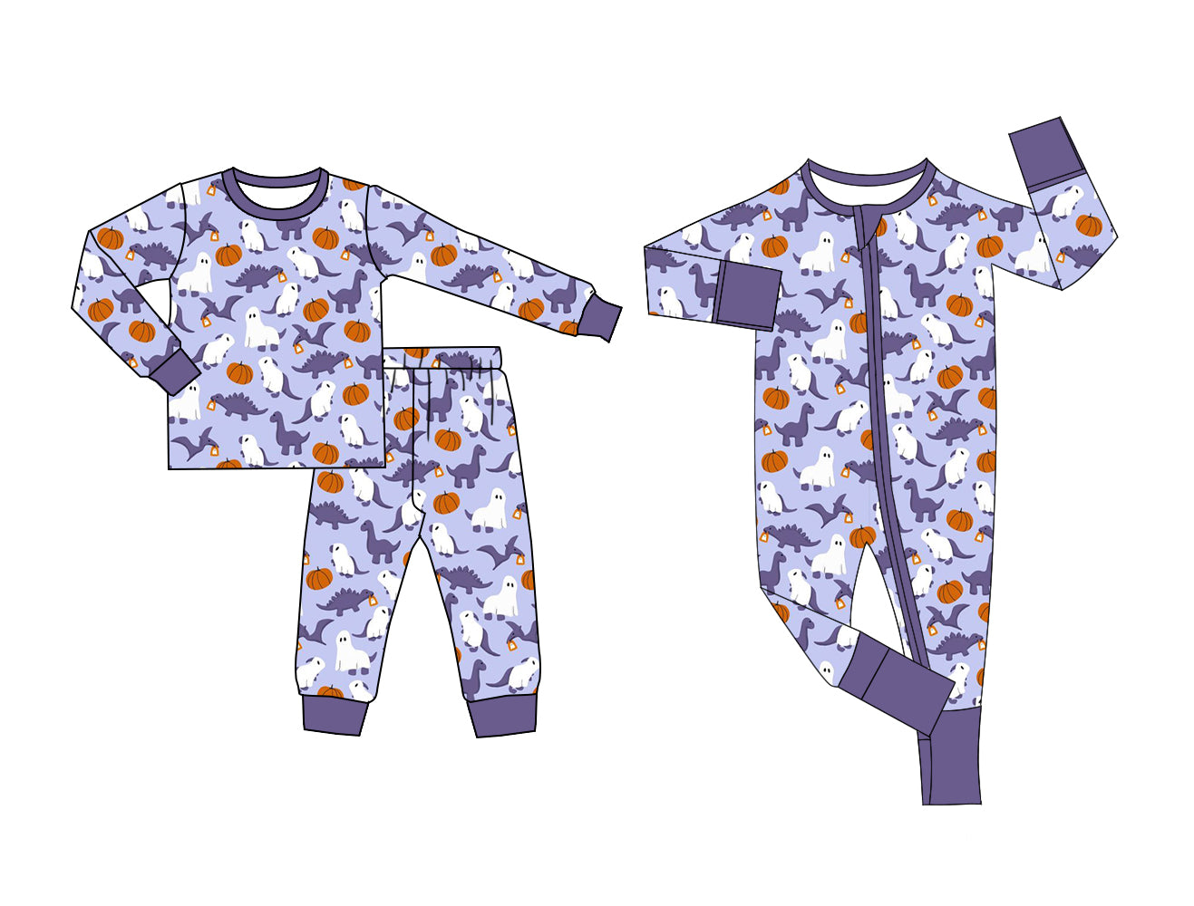 25.5.10 custom each style moq 5eta 4-6week Sibling Sisters dinosaur pumpkin ghost baby boy long sleeve pants sets and rompers match family design