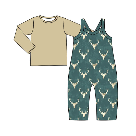 9.19 custom each style moq 5eta 4-6week baby girls clothes cow head long sleeve suspender jumpsuits sets