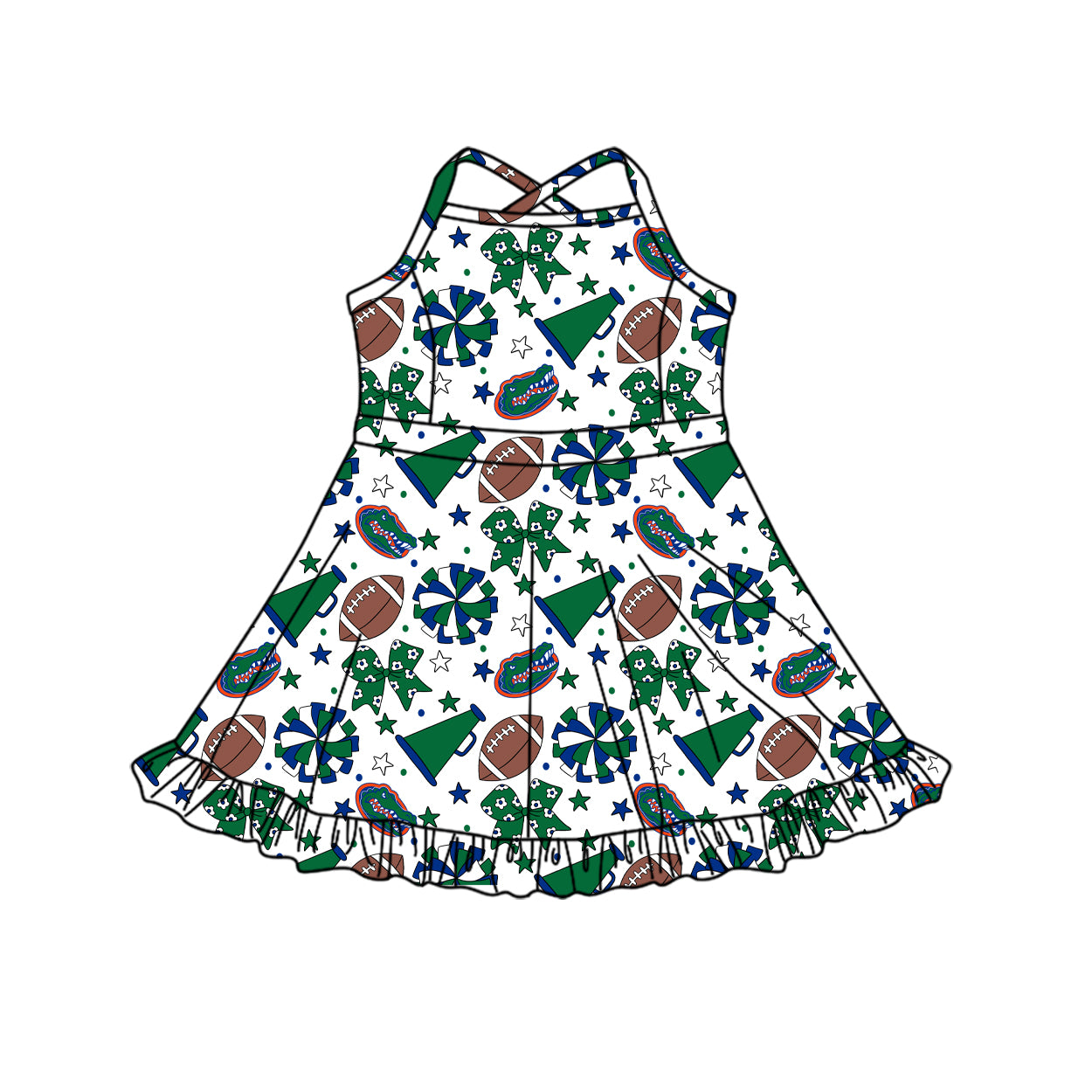 Custom moq 5 mix size milk silk summer teams Baby Girls Strap Stars Bows Yoga Ruffle Knee Length Dresses Activity Wear Cute Fashionable Kids Clothing