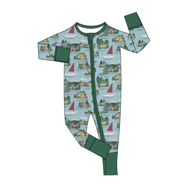 8.21 custom each style moq 5eta 4-6week Sibling Sister green baby boys sets and rompers match family design