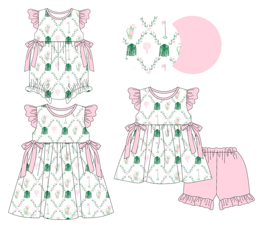 25.12.19 custom each style moq 5 eta 6-8week Sibling Sister baby short sleeve shorts sets and romper and dress match design