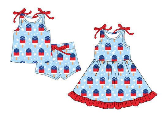 25.12.26 custom each style moq 5 eta 6-8week Sibling Sister baby short sleeve shorts sets and dress match design