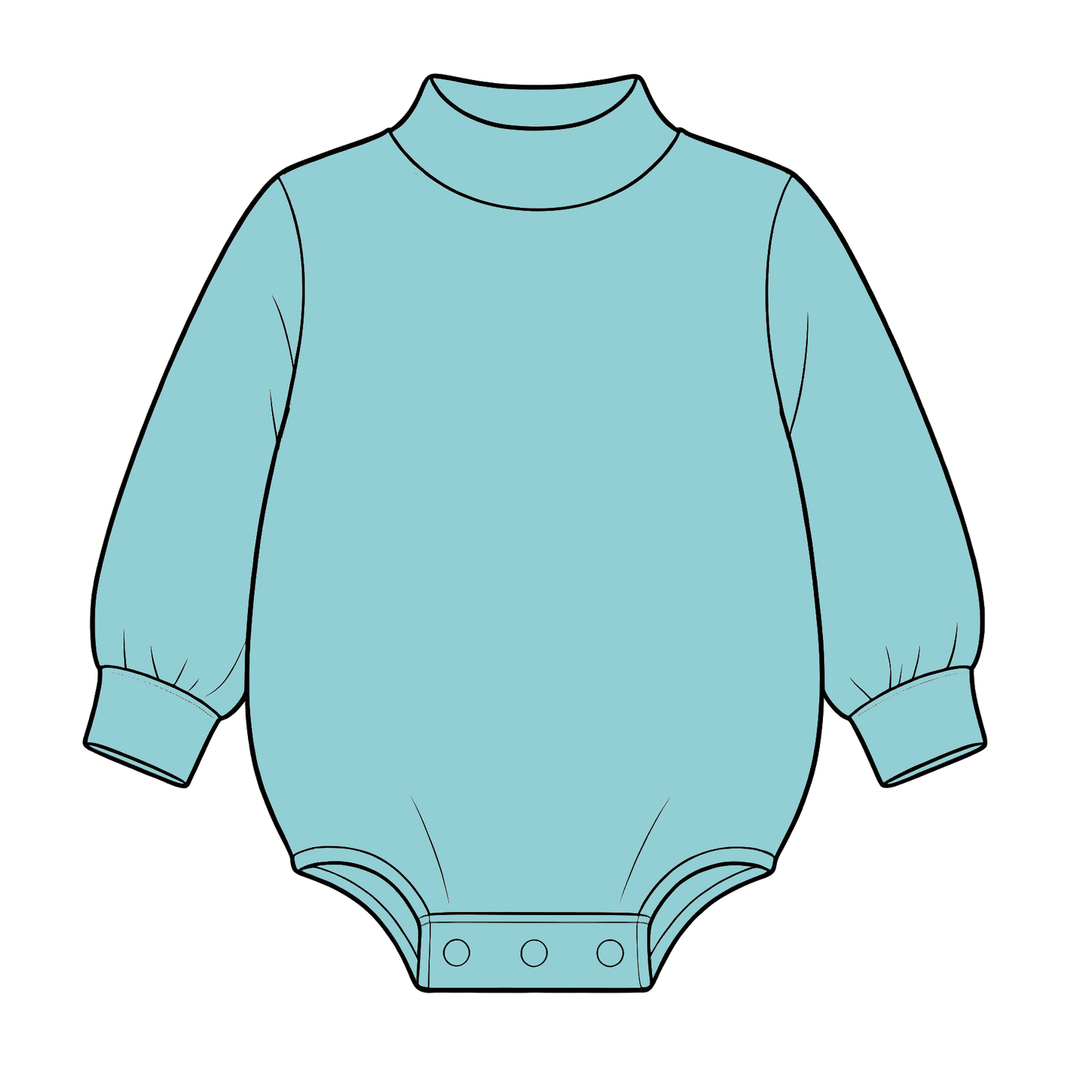 custom moq 5 mix size High Neck Baby Kids Solid Mock Neck Long Sleeve Bubble Romper