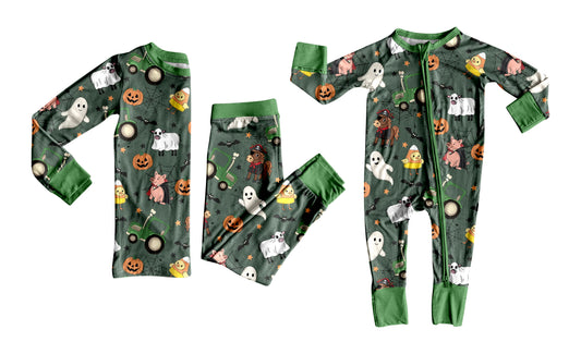 25.7.7 custom each style moq 5eta 4-6week Sibling Sister green baby boy long sleeve pants sets and rompers match family design