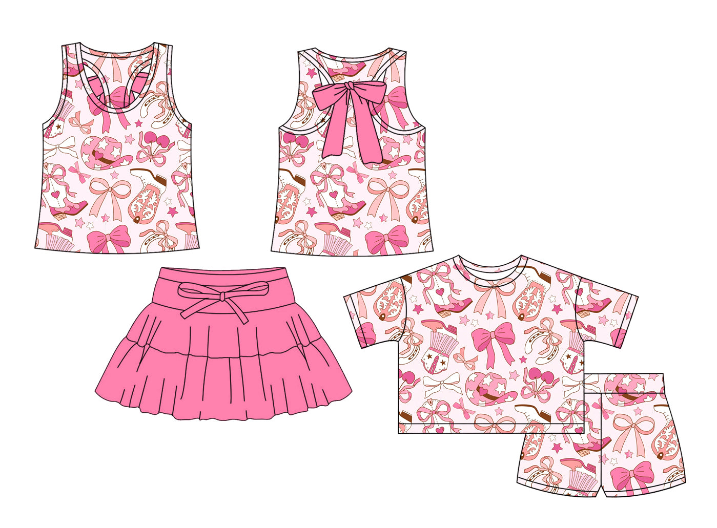 26.1.9 custom each style moq 5 eta 6-8week Sibling Sister hat boot bow baby short sleeve shorts sets 2 match design