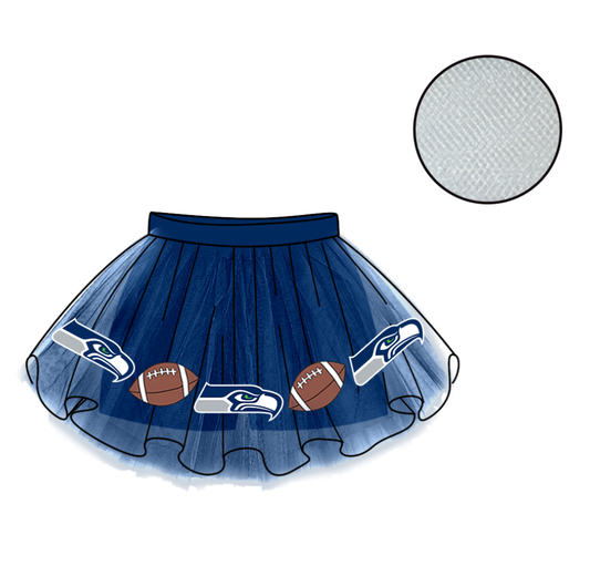 Custom moq 5 mix size milk silk summer teams Baby Girl's Navy Blue Mesh Skirt Summer Team Cute Clothes