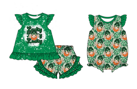 25.11.10 custom each style moq 5 eta 6-8 week Sibling Sister baby girl short sleeve shorts sets and rompers match family design
