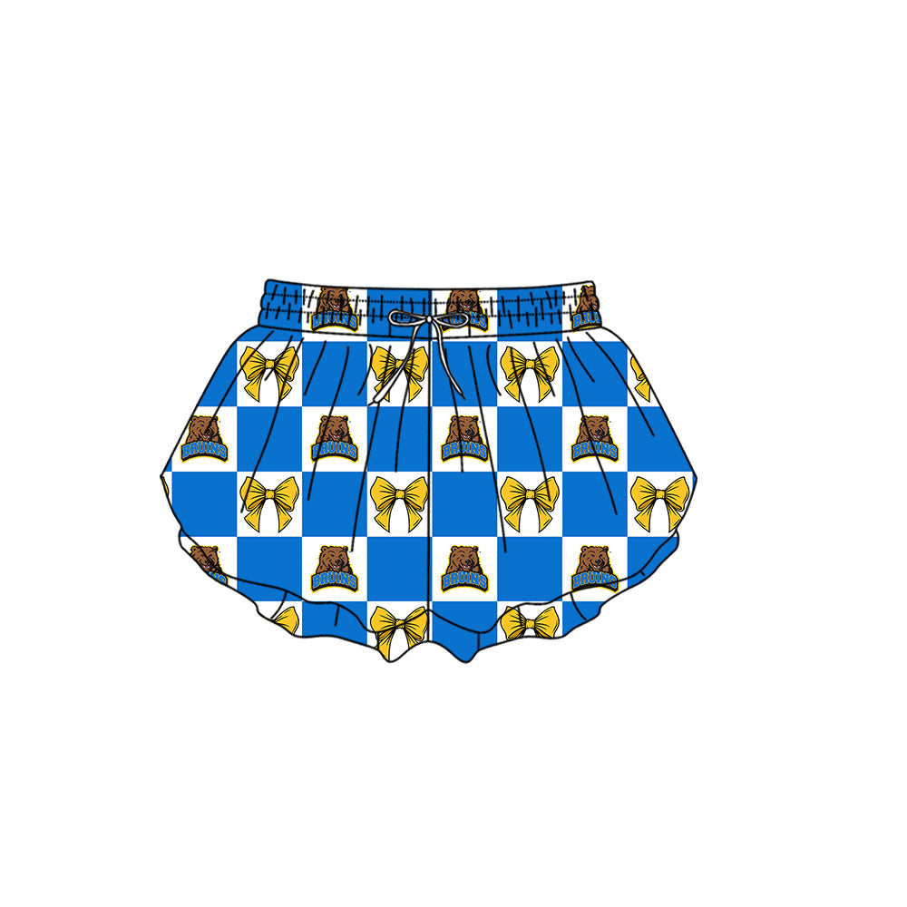 Custom moq 5 mix size Milk Silk Summer Girls' Set Animal Bow Print Plaid Sleeveless Skirt Three-Piece Set including a dress and shorts