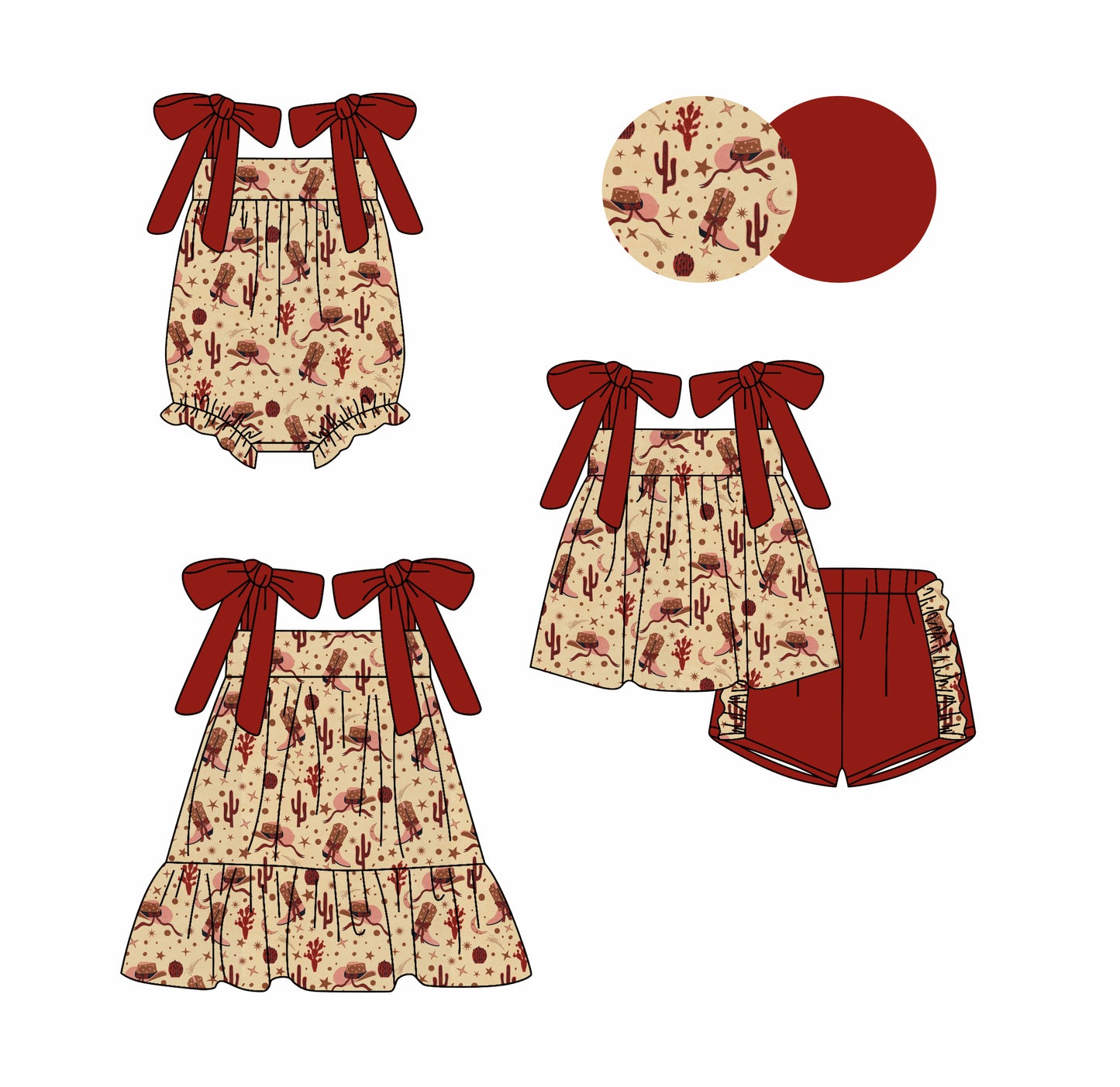 3.1 custom each style moq 5eta 4-6week Sibling Sister boot hat baby girl short sleeve shorts sets and dress and rompers match family design