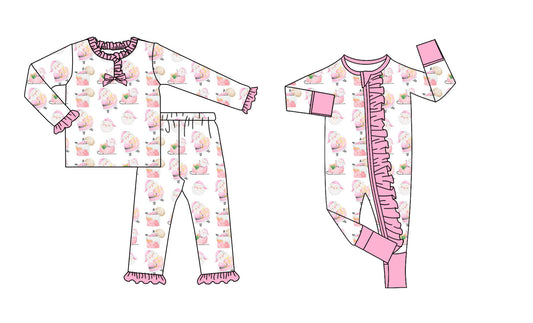 25.8.27 custom each style moq 5eta 4-6week Sibling Sisters Christmas pink baby girl clothes long sleeve pants sets and romper match family design