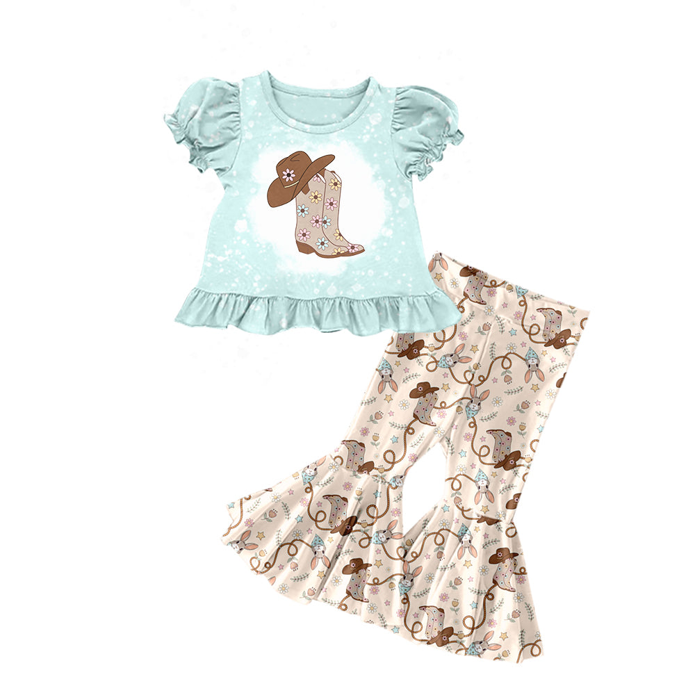 10.25 custom each style moq 5eta 4-6week Sibling Sister boots easter rabbit baby girls sets and dress match family design