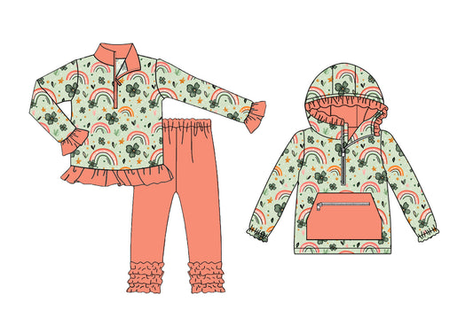 25.9.12 custom each style moq 5eta 6-8week Sibling Sisters baby girl long sleeve pants sets and top match family design