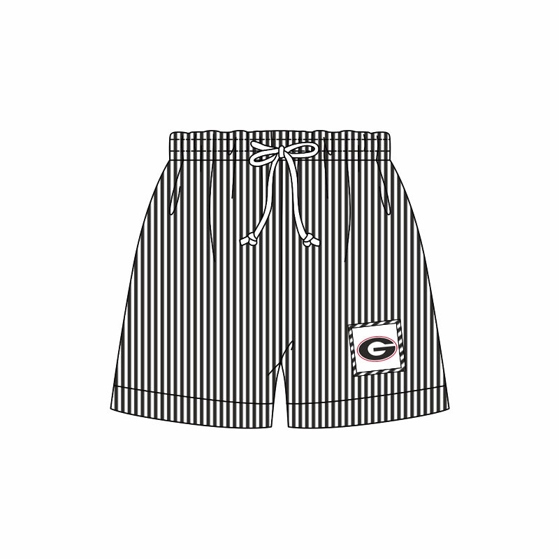 Custom moq 5 mix size milk silk summer teams baby girl boys clothes black vest swimsuit and swim shorts series