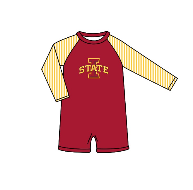 Custom moq 5 mix size milk silk summer teams baby girl boys clothes Red Two-Piece Swimsuit Set One Piece Swimsuits boy swim trunks