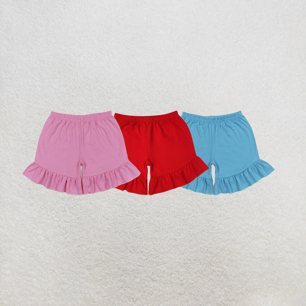 RTS NO MOQ Sibling Baby Girls One Ruffle Summer Shorts