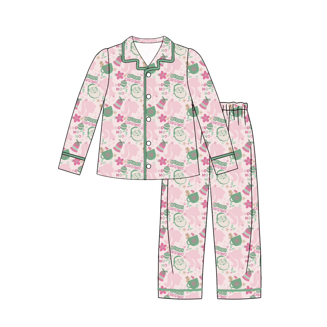 6.21 custom each style moq 5eta 4-6week adult women Christmas long sleeve long pant sets