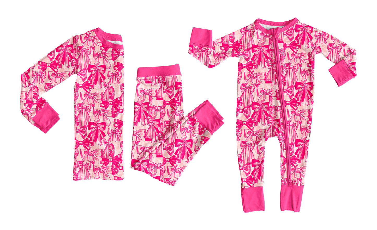 25.6.26 custom each style moq 5eta 4-6week Sibling Sisters bow pink baby girl long sleeve pants sets and rompers match family design