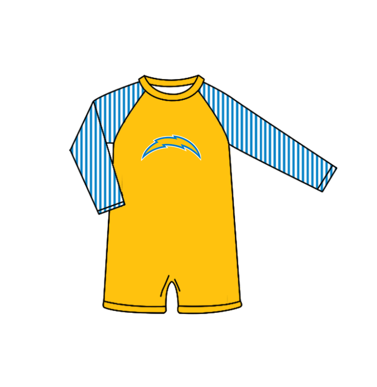 Custom moq 5 mix size milk silk summer teams Yellow baby girl boys clothes Two-Piece Swimsuit Set One Piece Swimsuits boy swim trunks