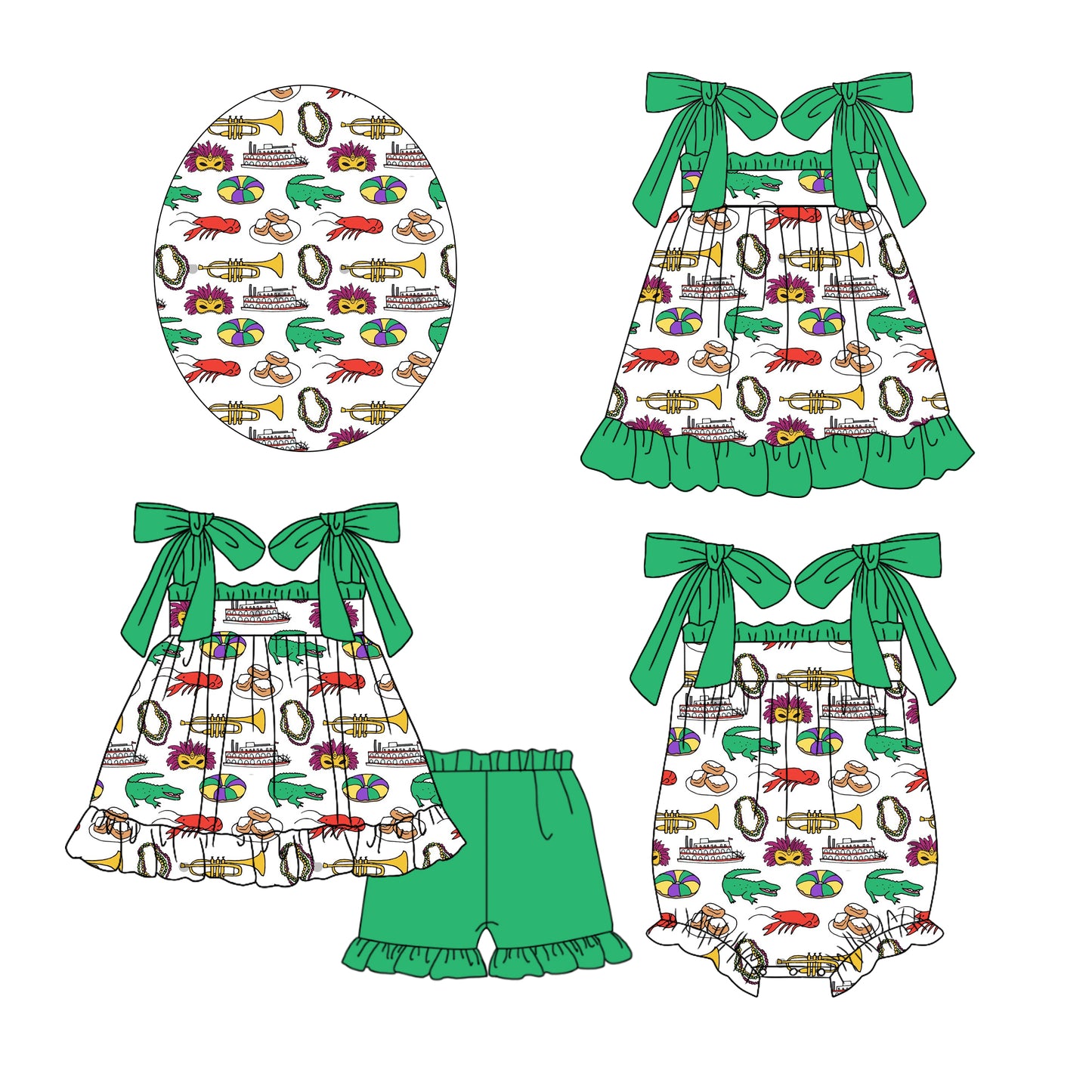 12.6 custom each style moq 5eta 4-6week Sibling Sister lobster baby girl short sleeve shorts sets and dress and rompers match family design
