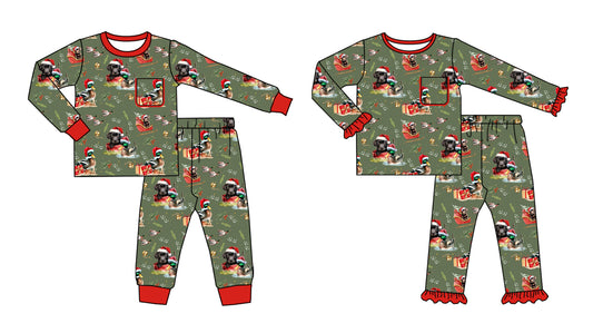 25.8.5 custom each style moq 5 eta 4-6week Sibling Sisters Christmas baby girl long sleeve pants sets 1 and sets 2 match family design