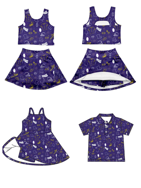 Custom moq 5 mix size milk silk summer teams baby girls clothes team purple sleeveless skirts sets and dress and top-25.8.14