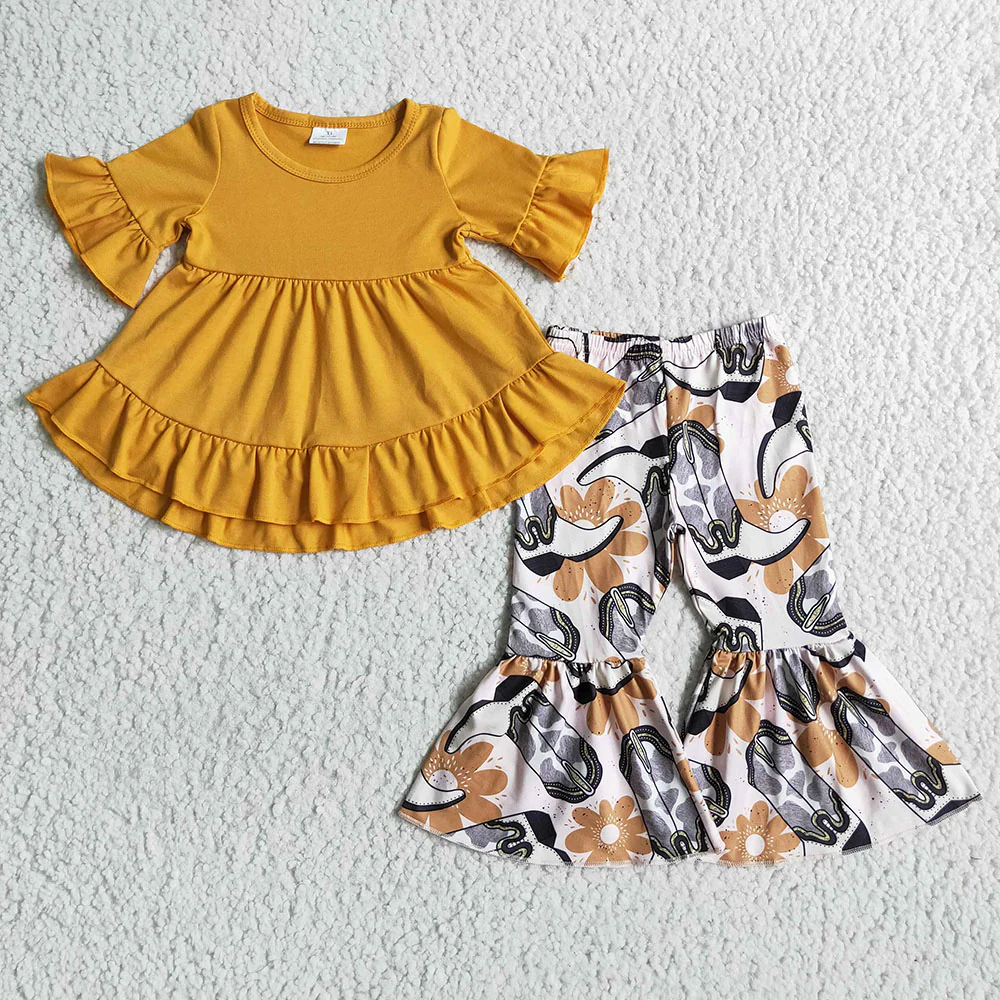RTS NO MOQ Sibling Baby girls Clothes long-sleeved pants sets