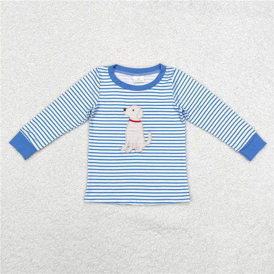 RTS NO MOQ（In Stock) BT0808 embroidered puppy long-sleeved top