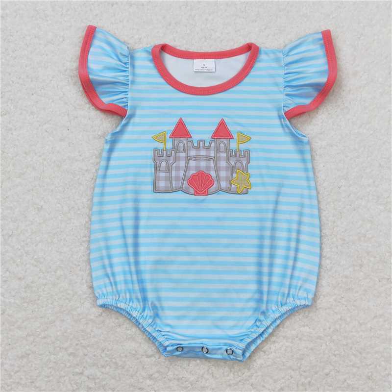 RTS NO MOQ Embroidery short-sleeved shorts suit & short-sleeved sets and romper