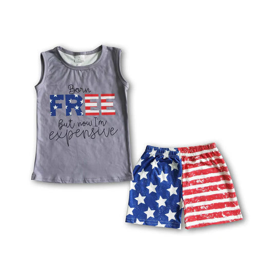 BSSO0036 Baby free stripe shorts sets