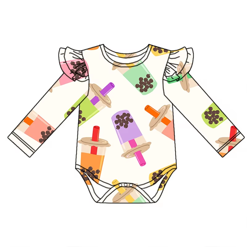 Custom moq 3 eta 6-8weeks Pearl Milk Tea Fly Sleeve Long Sleeve Off-White Climbing Suit