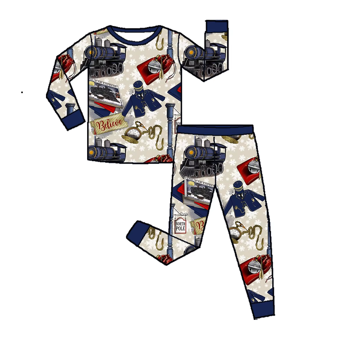 Custom moq 3 eta 6-8weeks  Train uniform blue long-sleeved suit